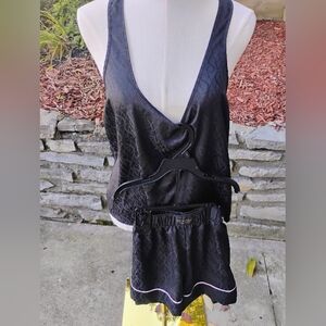 Victoria's Secret Black Patterned Pajama Set